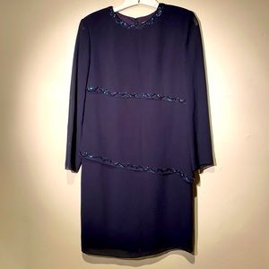 Adrianna appellate beaded trim dress